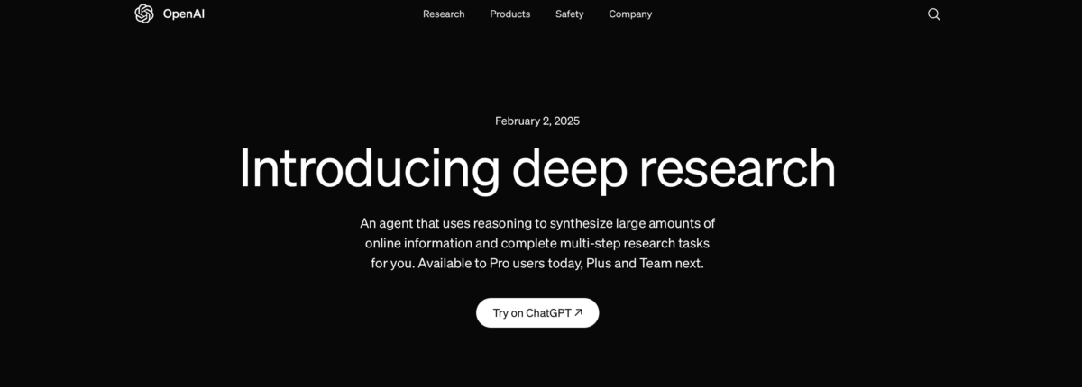 Openai launches deep research