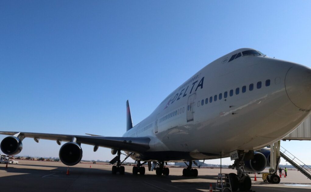 Delta aircraft on the runway