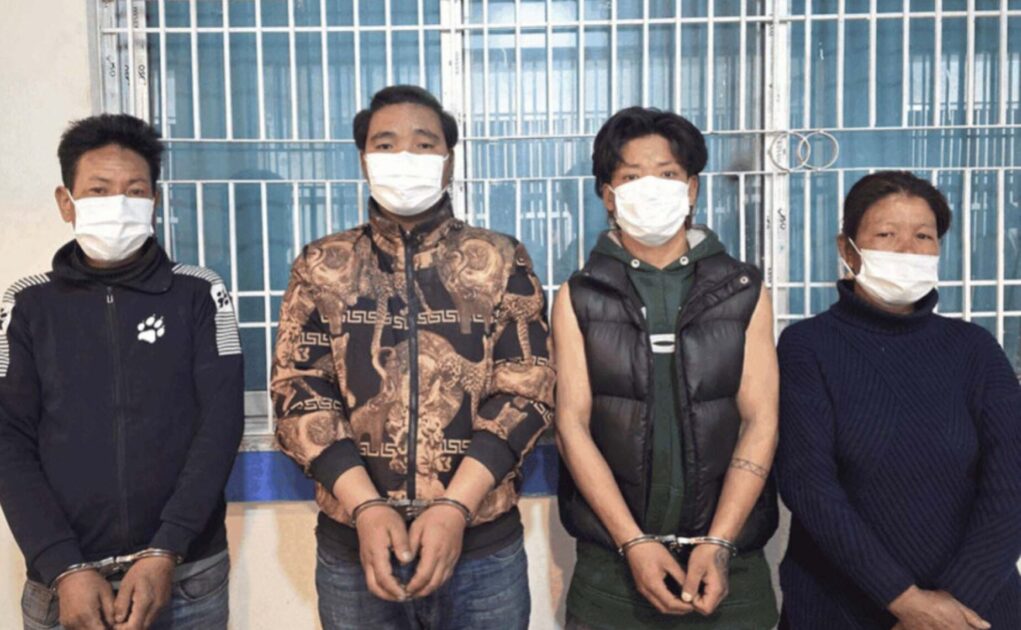 Police have arrested five people, including the dead man's wife.