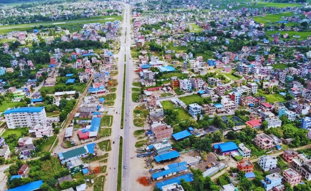 Aerial view of birendranagar Capital of karnali province