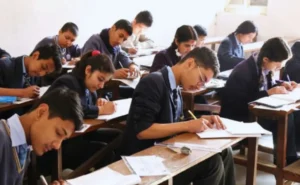 students giving exams