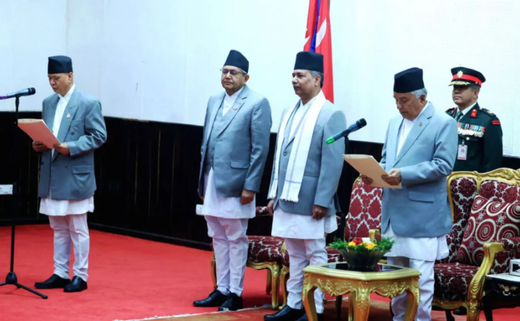 newly appointed education minister taking oath in presidential residence